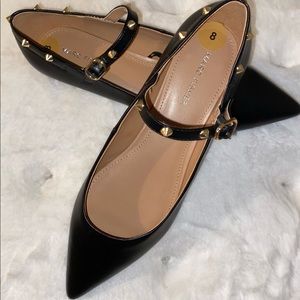 Marc Fisher Rock Stud Black Mary Jane Flats